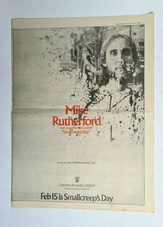 Mike Rutherford (genesis) - 1980 U.  K Record Mirror A3 Lp Ad / Poster