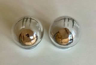 Russel Wright Rare Glass Globe & Chrome Base Salt & Pepper Shakers Circa 1930 