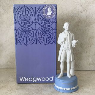 Rare Wedgwood White Jasper Pale Blue Josiah Wedgwood Frs Statuette 9.  5” Figurine