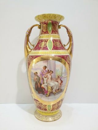Vintage Royal Vienna Ackermann & Fritze 13.  5 " Vase