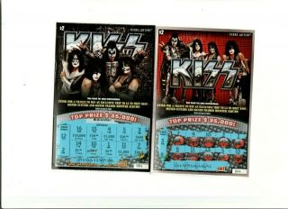 Kiss Heavy Metal Rock And Roll Instant Lottery Ticket Set Of 2 Different 6 X 4