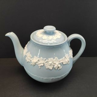 Vintage Wedgwood Embossed Queensware Cream On Lavender,  Teapot