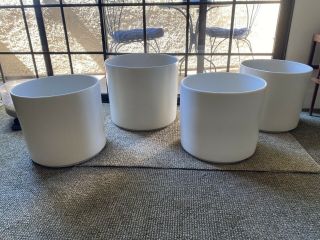 Set Of Four Large Mid Century Modern Gainey (?) Ap? Planters.  Matte Off White