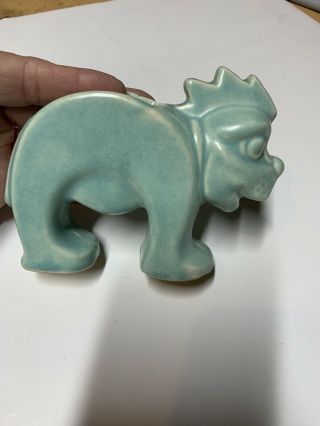 Mccoy Pottery Teal Blue Colored Stretch Lion