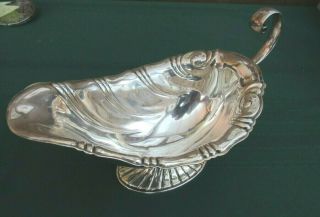 Vtg 1847 Rogers Bros.  " Neptune " Pattern Silverplate Handled Gravy Boat