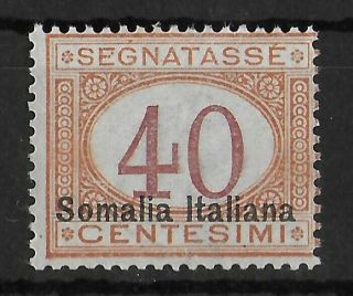 Somalia Italy 1920 Nh Segnatasse 40 C Sass 27 Cv €560 Vf