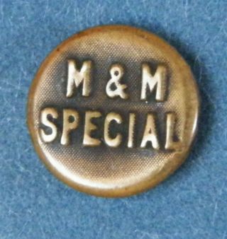 Bb M & M Special Antique Brass Overall Button Wobble Shank Small