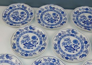 Vintage Hutschenreuther 11 Bread Plates Blue Onion Blue & White Pristine