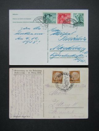 1938/39 Two Postcards Germany Deutschland 3rd Reich Nurnberg B331.  66