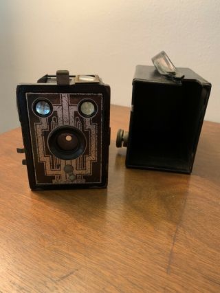 Antique Kodak Six - 20 Brownie Box Camera Art Deco Face Vintage Photography