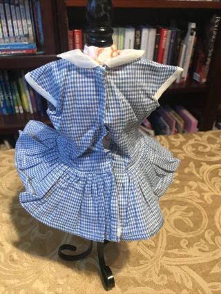 CUTE VINTAGE BLUE CHECKED DRESS 16” TERRI LEE DOLL Embroidery Tag 2