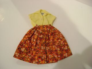 Vtg Barbie Doll 1964 Country Fair Yellow Body Blouse And Skirt From 1603 Set