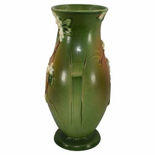 Roseville Pottery Snowberry Green And Brown Vase 1V1 - 12 4