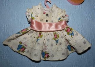 Vintage Arranbee R&b 1955 Littlest Angel Doll Clothes - Floral Print Dress 042