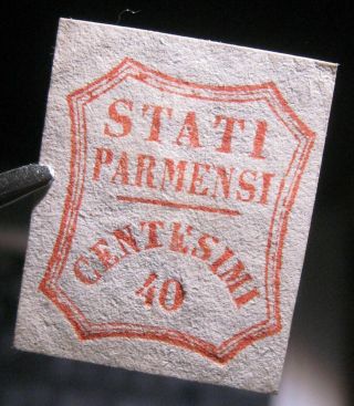 Italian States: Parma 1859 40c N.  17 Vf No Gum Cat.  $450