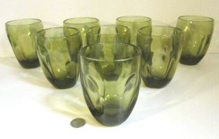 Set 8 Russel Wright Mid Century Imperial " Pinch " Chartreuse Water Tumblers Mcm