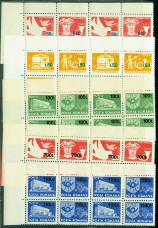 1999 Porto,  Postage Due,  Post Truck,  Post Horn,  Dove,  Letter,  Postman,  Romania,  P135/mnh