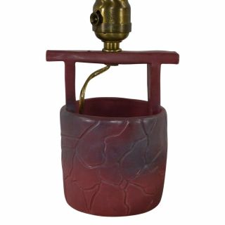 Van Briggle Pottery 1940s Persian Rose Red Wishing Well Lamp