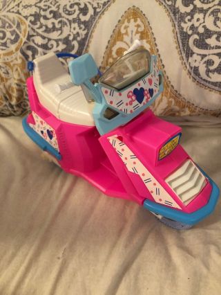 1989 Mattel Barbie Around Town 3 Wheel Scooter Moped Pink And Blue White Seat