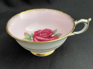 Paragon Pink Cabbage Rose Tea Cup Only Gold Trim England Signed R Johnson
