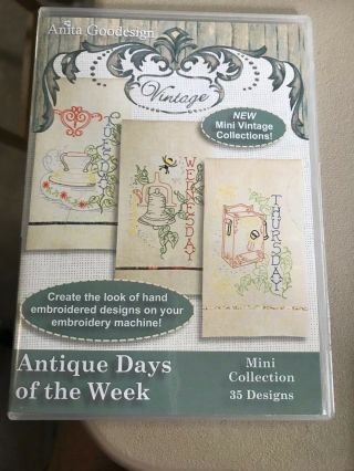 Anita Goodesign Embroidery Designs - Antique Days Of The Week