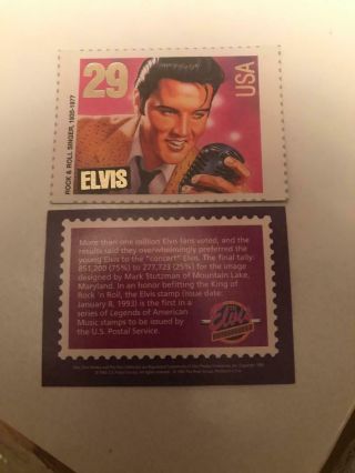 Elvis Presley 1992 River Group 29 Cent Postage Stamp Gold Foil Trading Card