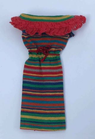 Vintage Barbie Pak Stripe Knit Dress With Tie Belt Spectator Sport