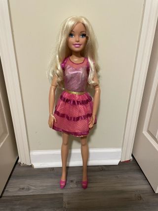 Posable Barbie Blonde 28” Doll Best Fashion Friend 2013 Mattel Pink Outfit