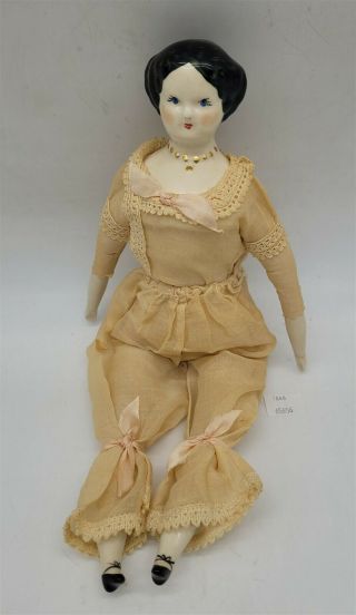 Thriftchi Ruth Gibbs China Head Doll W Cloth Body 13 " T