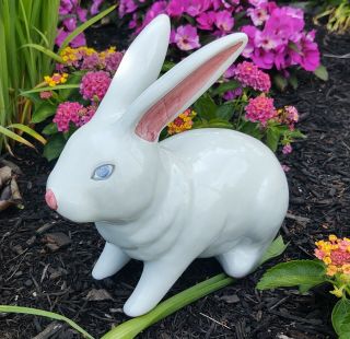 Rare Mackenzie Childs Ceramic Bunny Rabbit Component Garden Hasenpfeffer