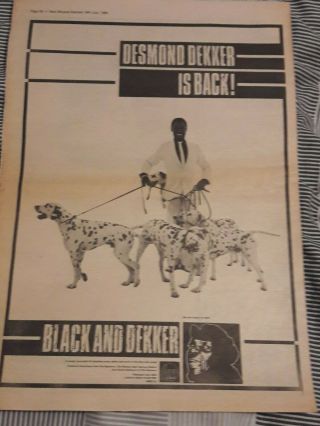 Desmond Dekker - Black And Dekker 1980 Lp Album - Advert / Small Poster