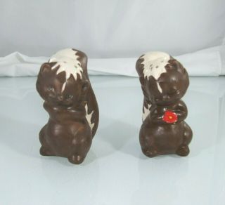 Vintage Squirrel Salt And Pepper Shakers Brown Hand Painted