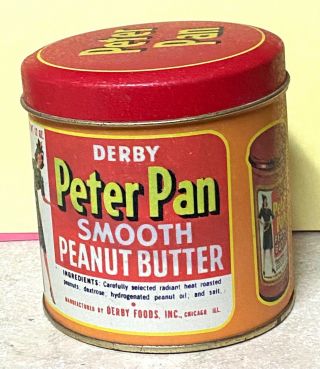 Vintage Derby Peter Pan Smooth Peanut Butter 12 Once Tin