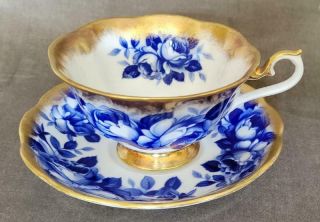 Royal Albert Treasure Chest Blue Roses Series Tea Cup & Saucer