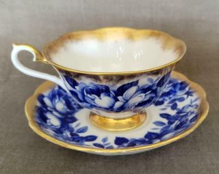 Royal Albert Treasure Chest Blue Roses Series Tea Cup & Saucer 4