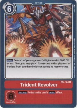 3x Trident Revolver - Bt4 - 100 - Rare Near Digimon Ccg