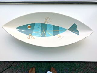 Mid Century Modern/california Pottery - Metlox Large 25 " Tropicana Fish Bowl