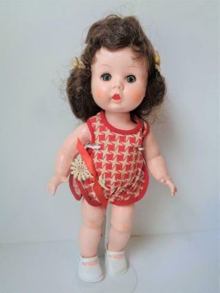 1954 Arranbee R&b Littlest Angel Walker Doll In Red & White Sunsuit 22