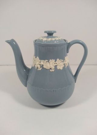 Wedgwood Shell Edge Queensware Cream On Lavender Coffee Pot Teapot With Lid