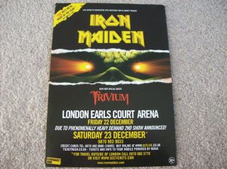 Iron Maiden / Trivium Earls Court London 2006 Uk Tour Flyer