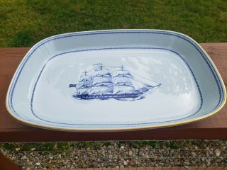 Spode Imperial Cookware Blue Trade Winds 14 " Oven To Table