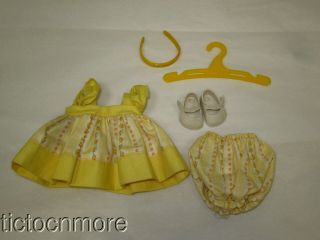 Vintage Tagged Vogue Ginny Doll Outfit Kindergarten Series Yellow Dress Headband