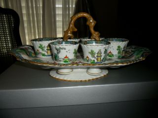 Crown Staffordshire Ye Olde Willow Egg Cups From Tiffany Chinoise Style