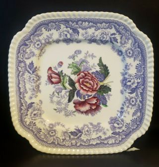 Spode Mayflower Square Luncheon Plates Set Of 4 England Bone China Dinnerware
