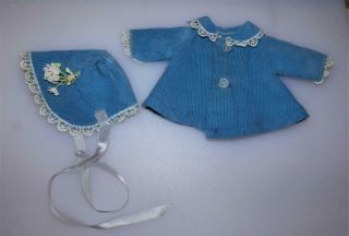 Vintage Arranbee R&b 1955 Littlest Angel Doll Clothes 2 Piece Blue Corduroy Coat