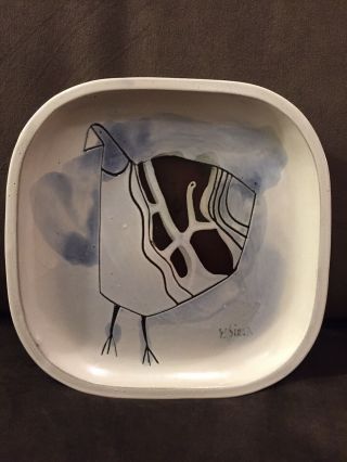 Susana Espinosa Mid - Century Modern Pottery Dish Abstract Bird Puerto Rico