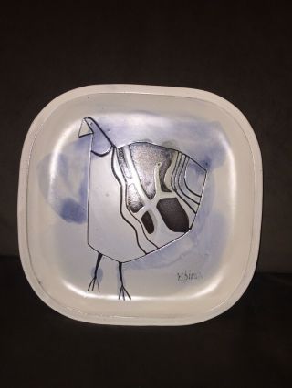 Susana Espinosa Mid - Century Modern Pottery Dish Abstract Bird Puerto Rico 4