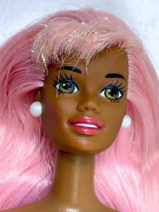 1993 Mattel Fountain Mermaid Barbie Pink Hair Aa Version Nude Doll Only