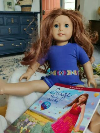 American Girl Doll 18 " Saige,  With Book (" Saige Paints The Sky ")