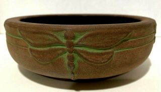Peters & Reed Pottery Moss Aztec Dragonfly Bowl 9410